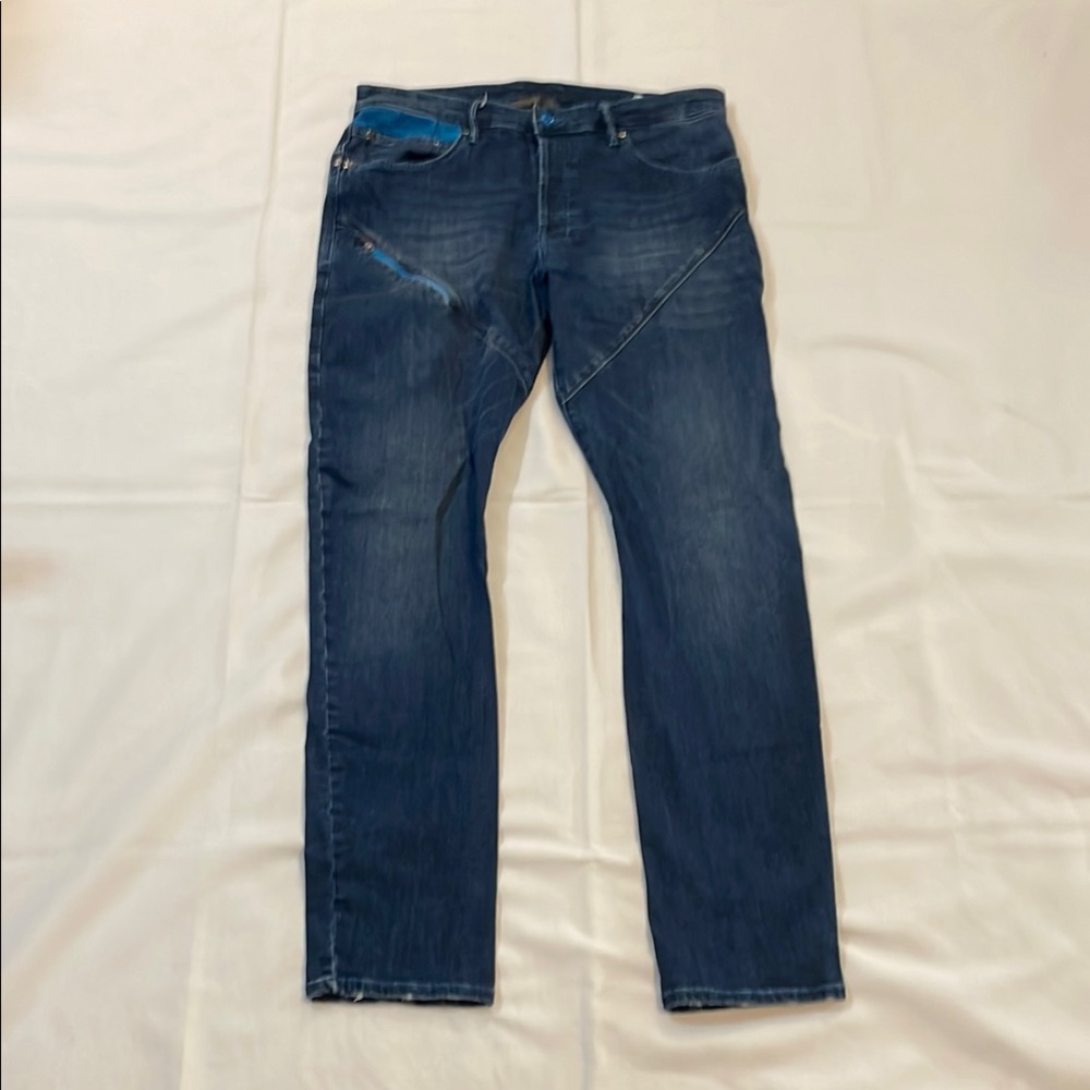 Slim Blue Jeans with Lived-In Look